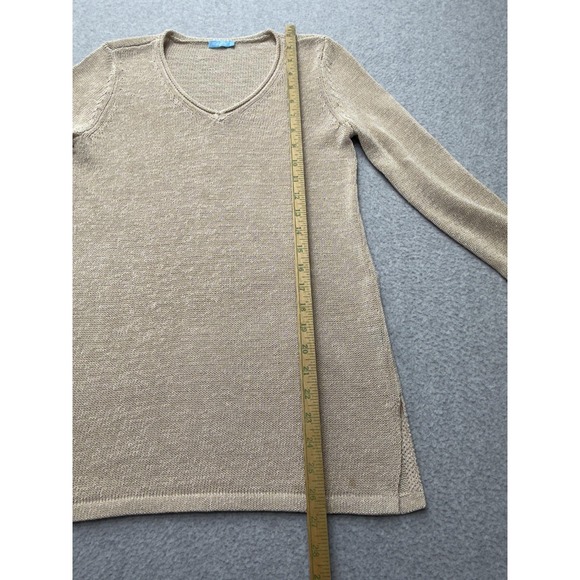 J.McLaughlin Sweater Womens XS Beige V Neck Long Sleeve Pullover Cotton Blend - Picture 9 of 12